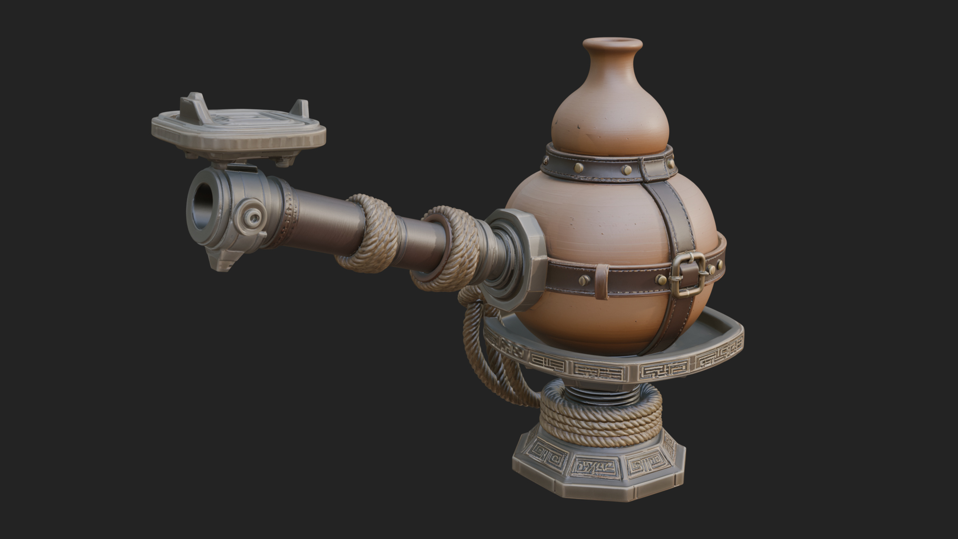 Clay Pot Fire Thrower Model Design 1 3D Print Model 3D Model