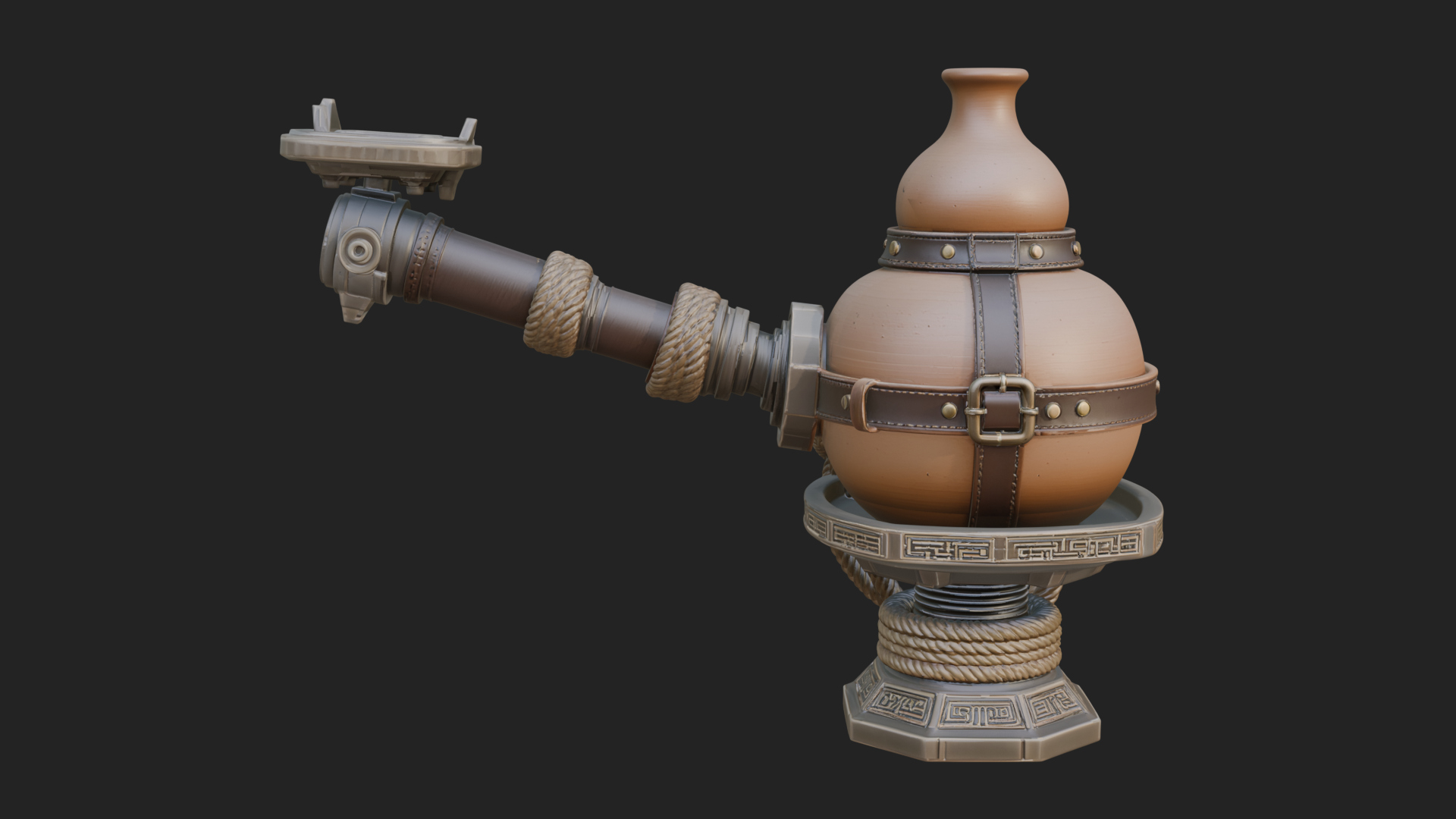 Clay Pot Fire Thrower Model Design 1 3D Print Model 3D Model