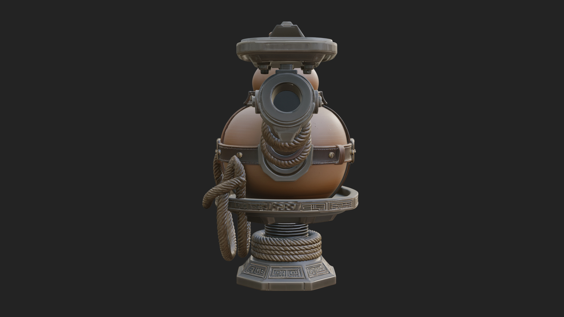 Clay Pot Fire Thrower Model Design 1 3D Print Model 3D Model