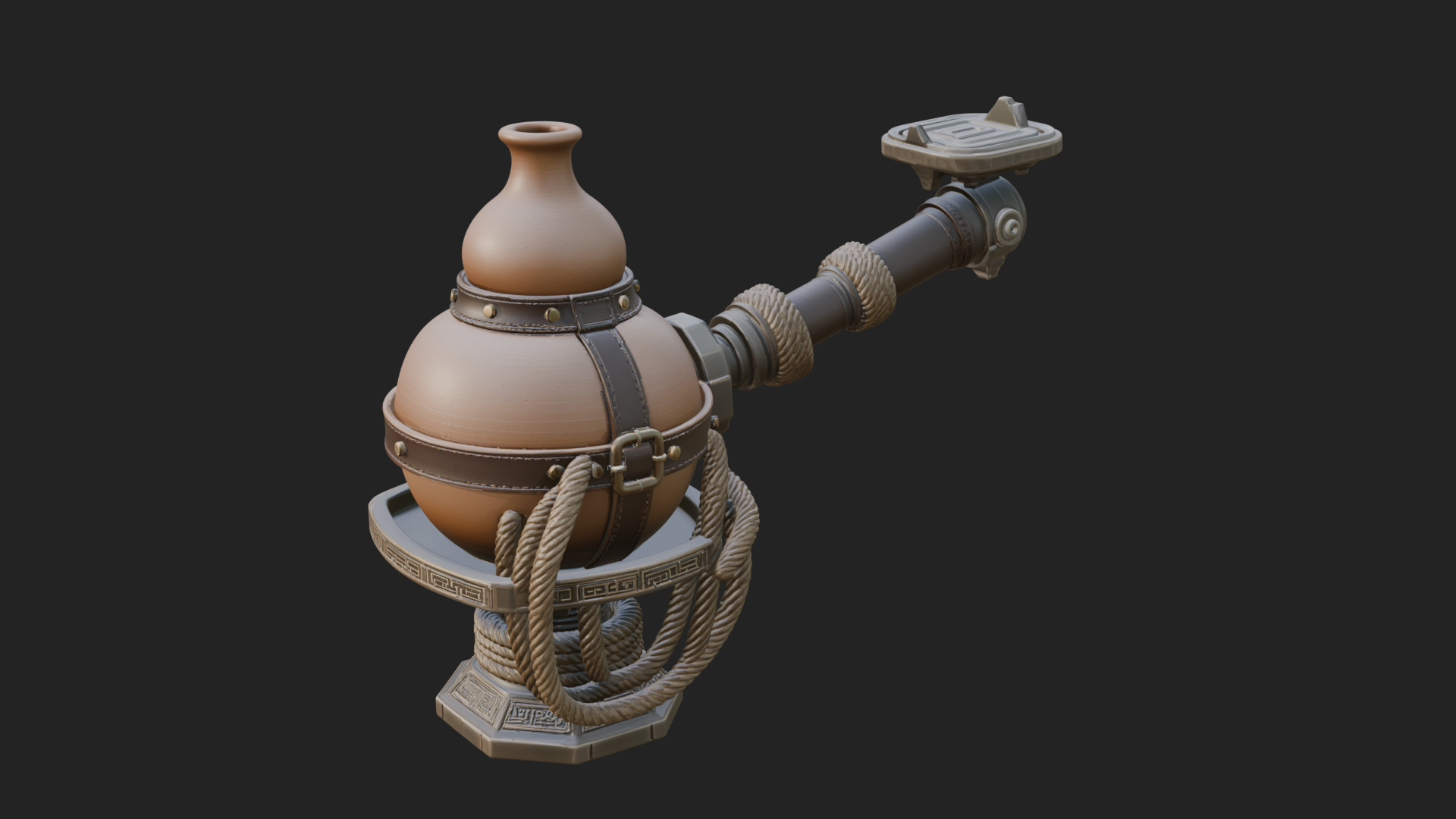 Clay Pot Fire Thrower Model Design 1 3D Print Model 3D Model