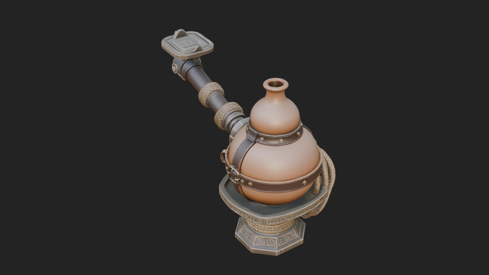 Clay Pot Fire Thrower Model Design 1 3D Print Model 3D Model
