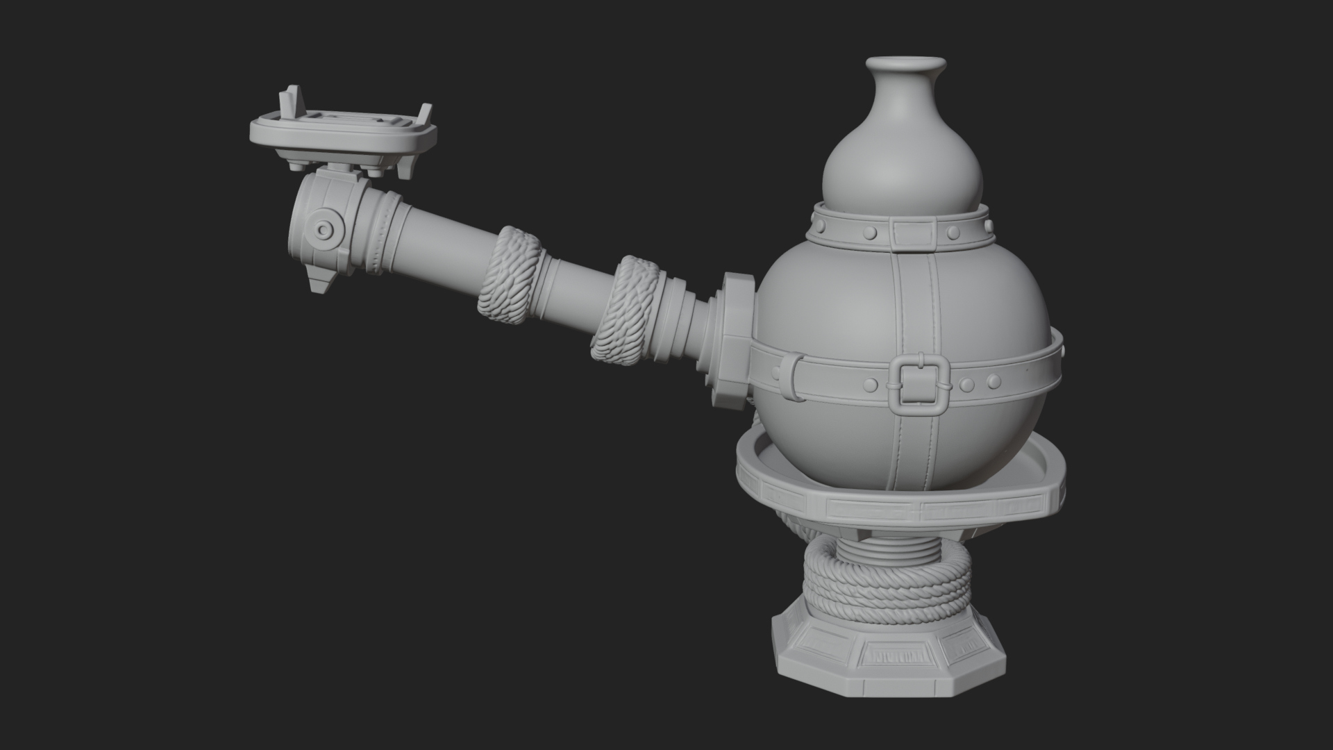 Clay Pot Fire Thrower Model Design 1 3D Print Model 3D Model