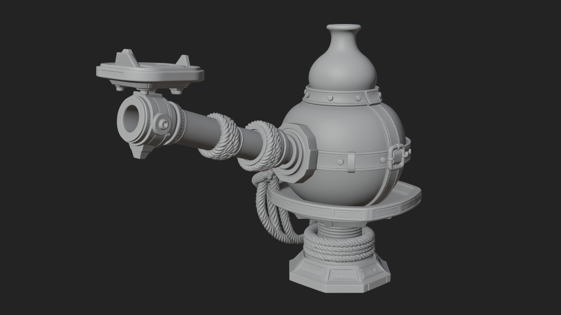 Clay Pot Fire Thrower Model Design 1 3D Print Model 3D Model