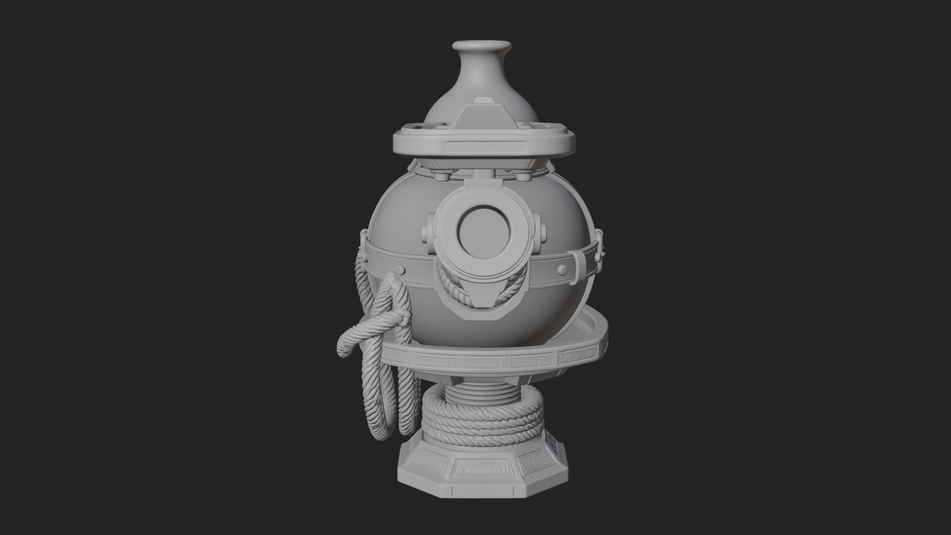 Clay Pot Fire Thrower Model Design 1 3D Print Model 3D Model