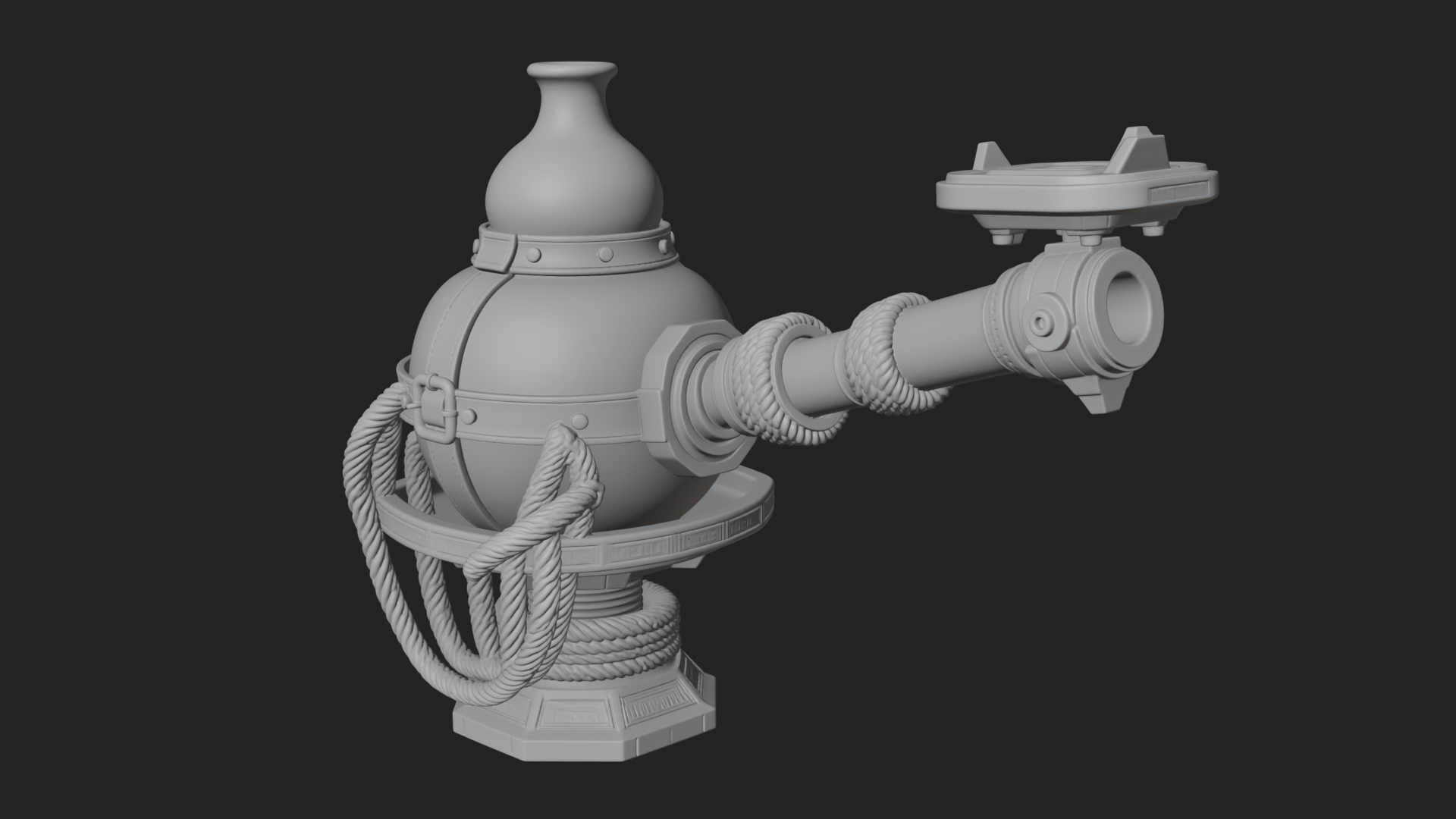 Clay Pot Fire Thrower Model Design 1 3D Print Model 3D Model