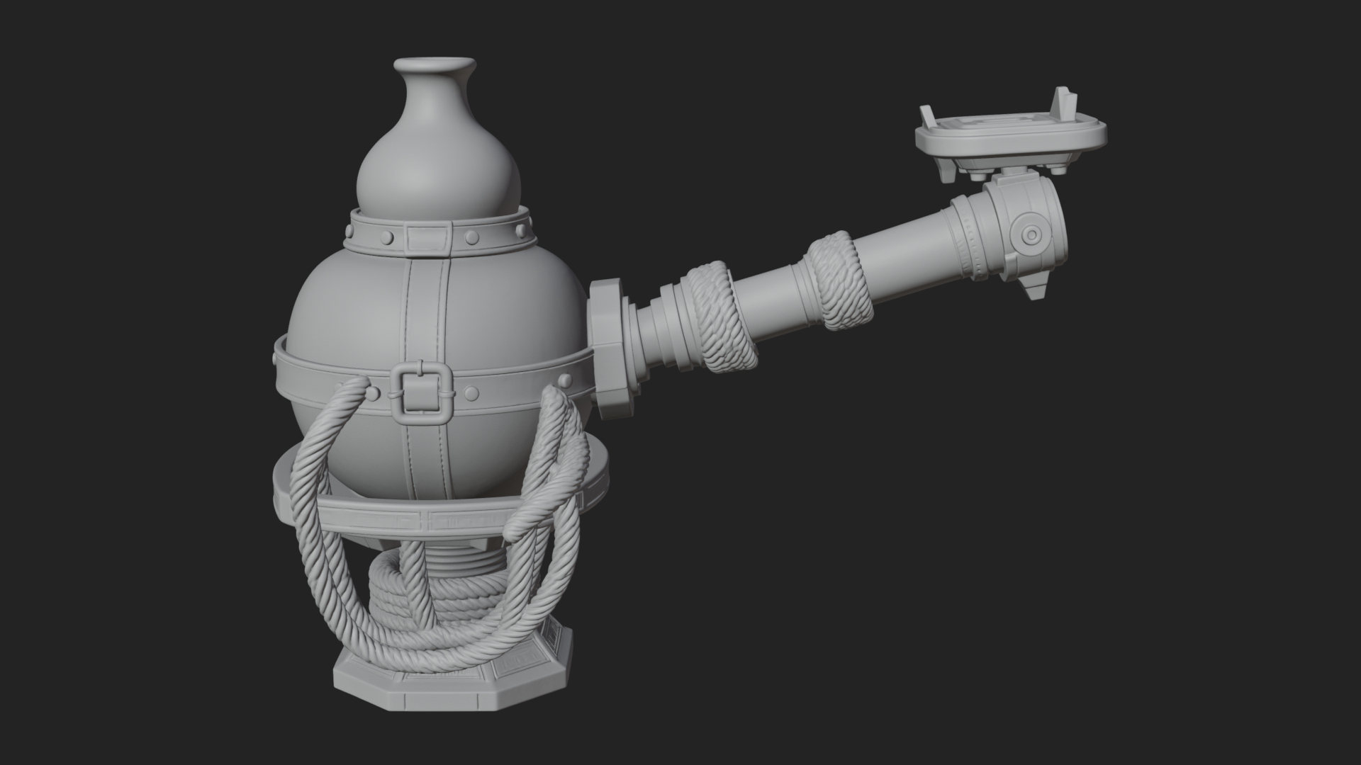 Clay Pot Fire Thrower Model Design 1 3D Print Model 3D Model