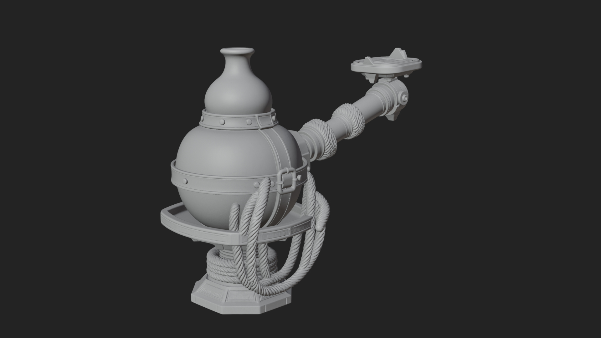 Clay Pot Fire Thrower Model Design 1 3D Print Model 3D Model