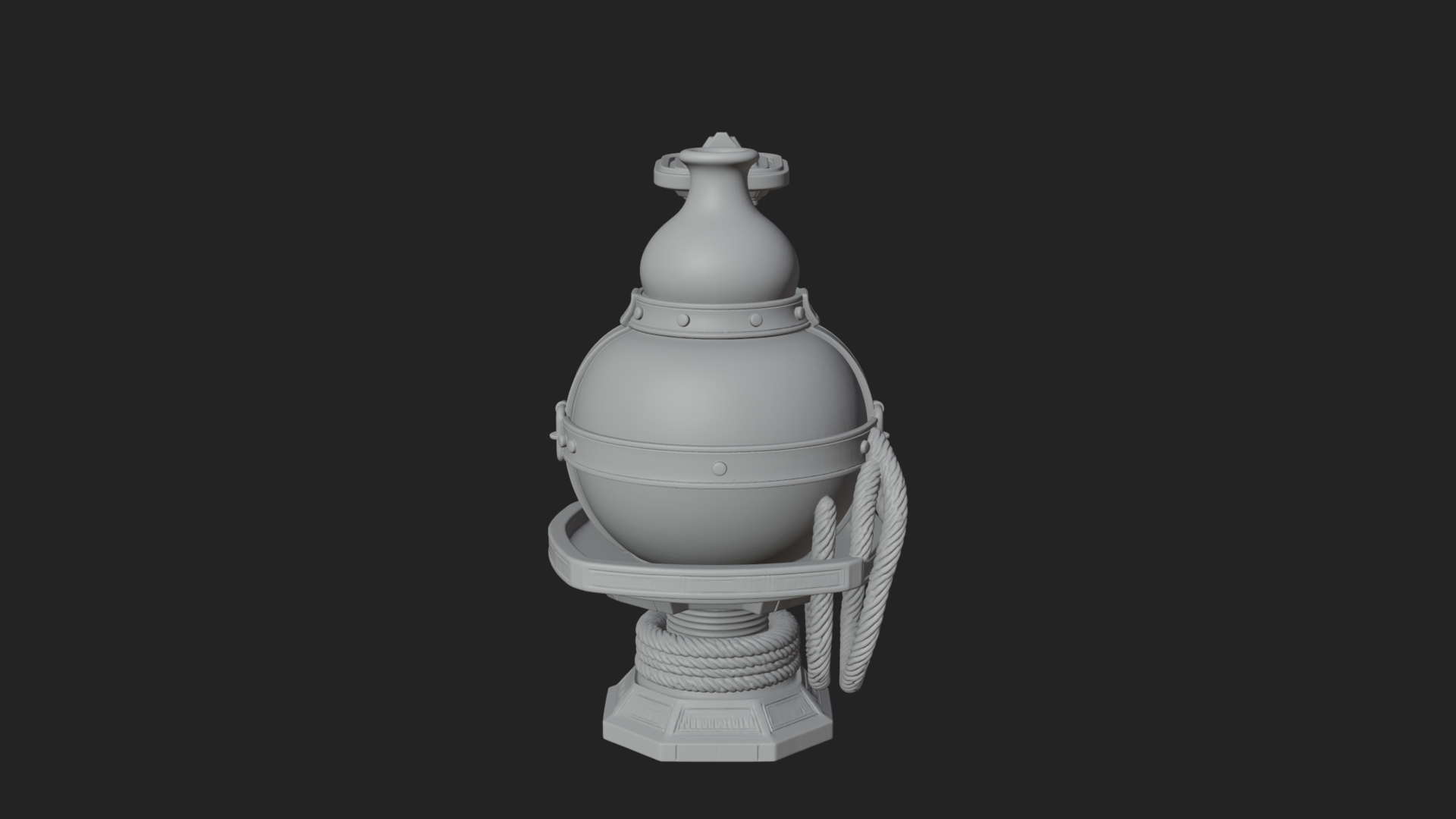 Clay Pot Fire Thrower Model Design 1 3D Print Model 3D Model