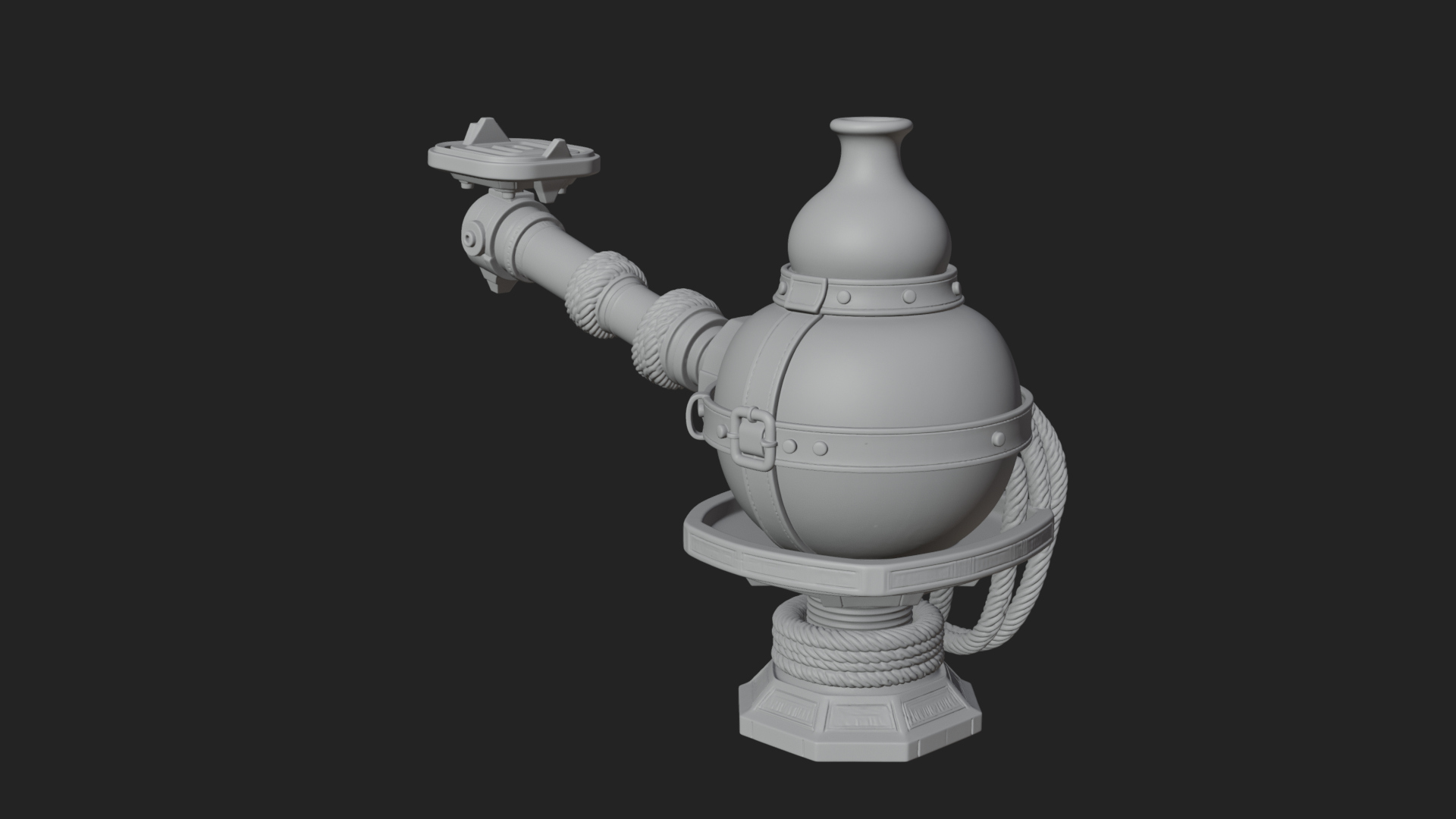 Clay Pot Fire Thrower Model Design 1 3D Print Model 3D Model