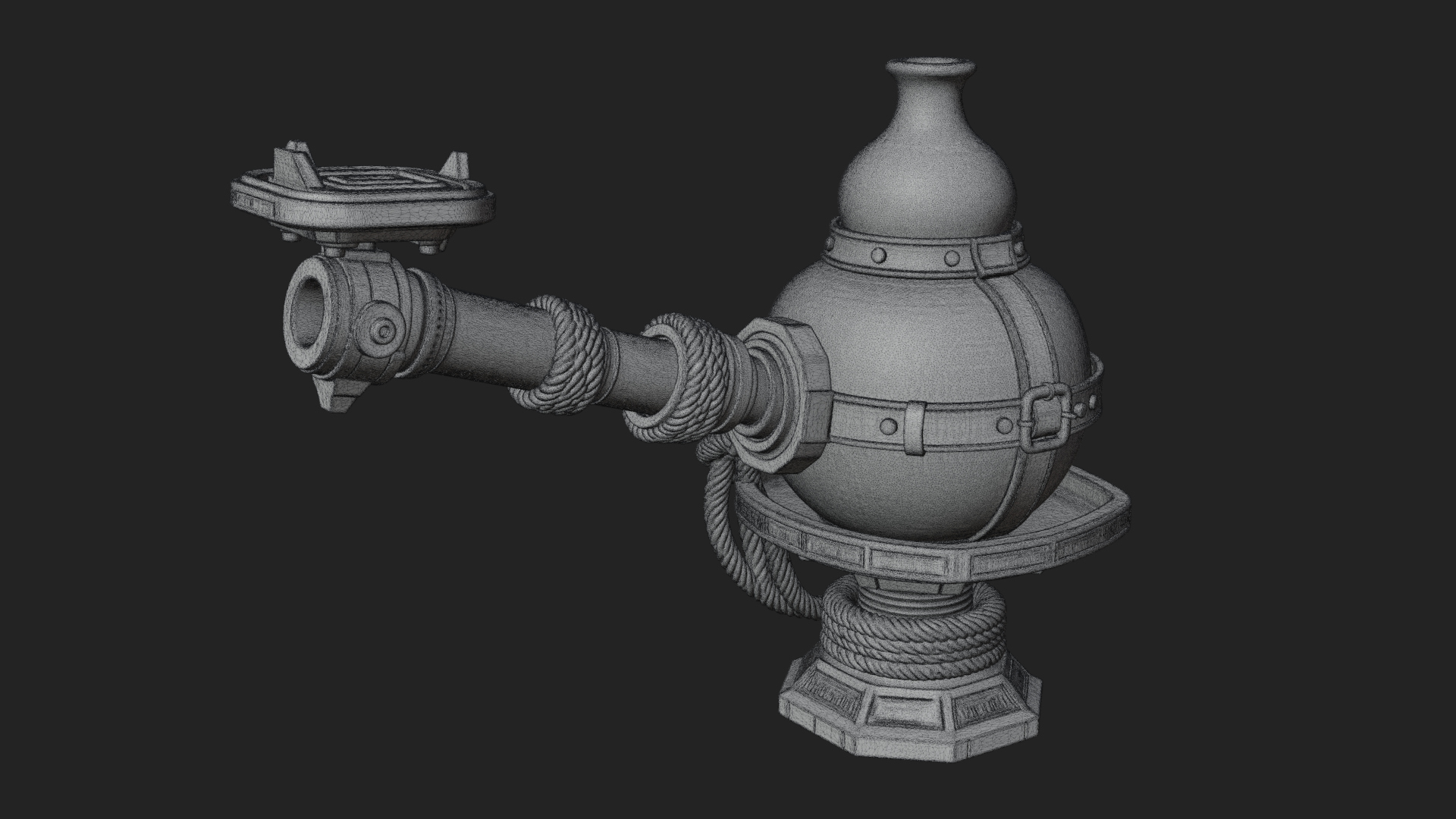 Clay Pot Fire Thrower Model Design 1 3D Print Model 3D Model