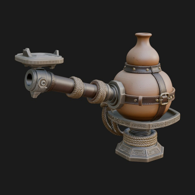 Clay Pot Fire Thrower Model Design 1 3D Print Model