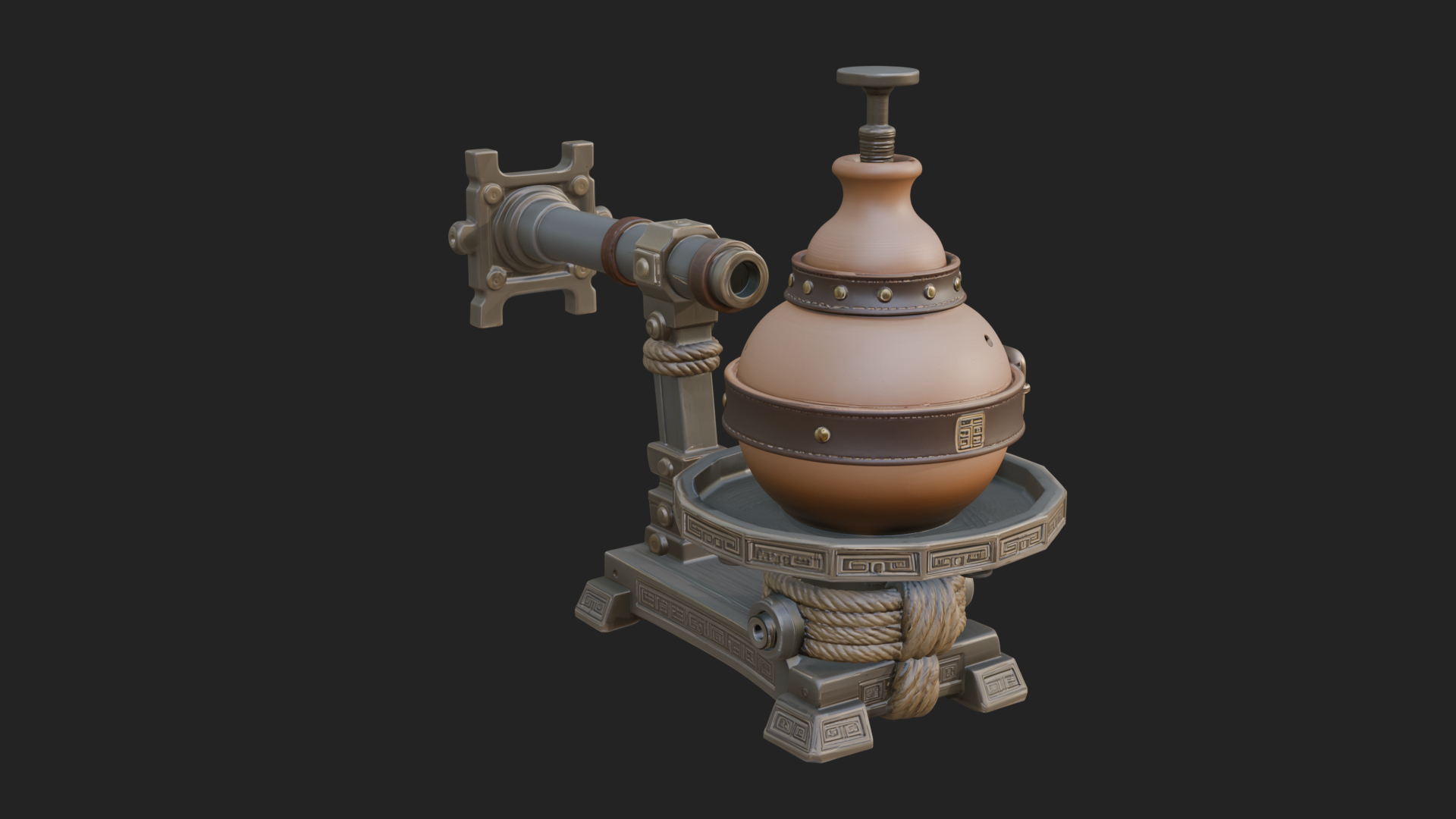 Clay Pot Fire Thrower Model Design 2 3D Print Model 3D Model