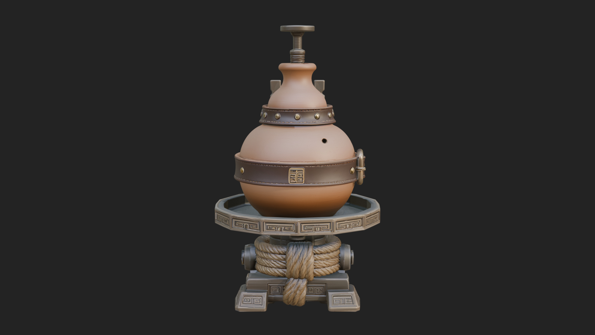 Clay Pot Fire Thrower Model Design 2 3D Print Model 3D Model