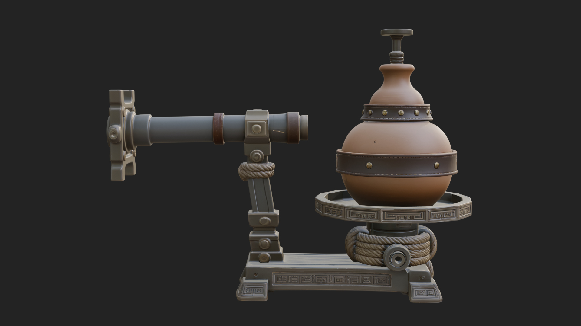 Clay Pot Fire Thrower Model Design 2 3D Print Model 3D Model