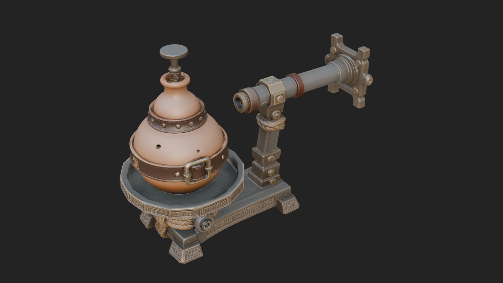 Clay Pot Fire Thrower Model Design 2 3D Print Model 3D Model