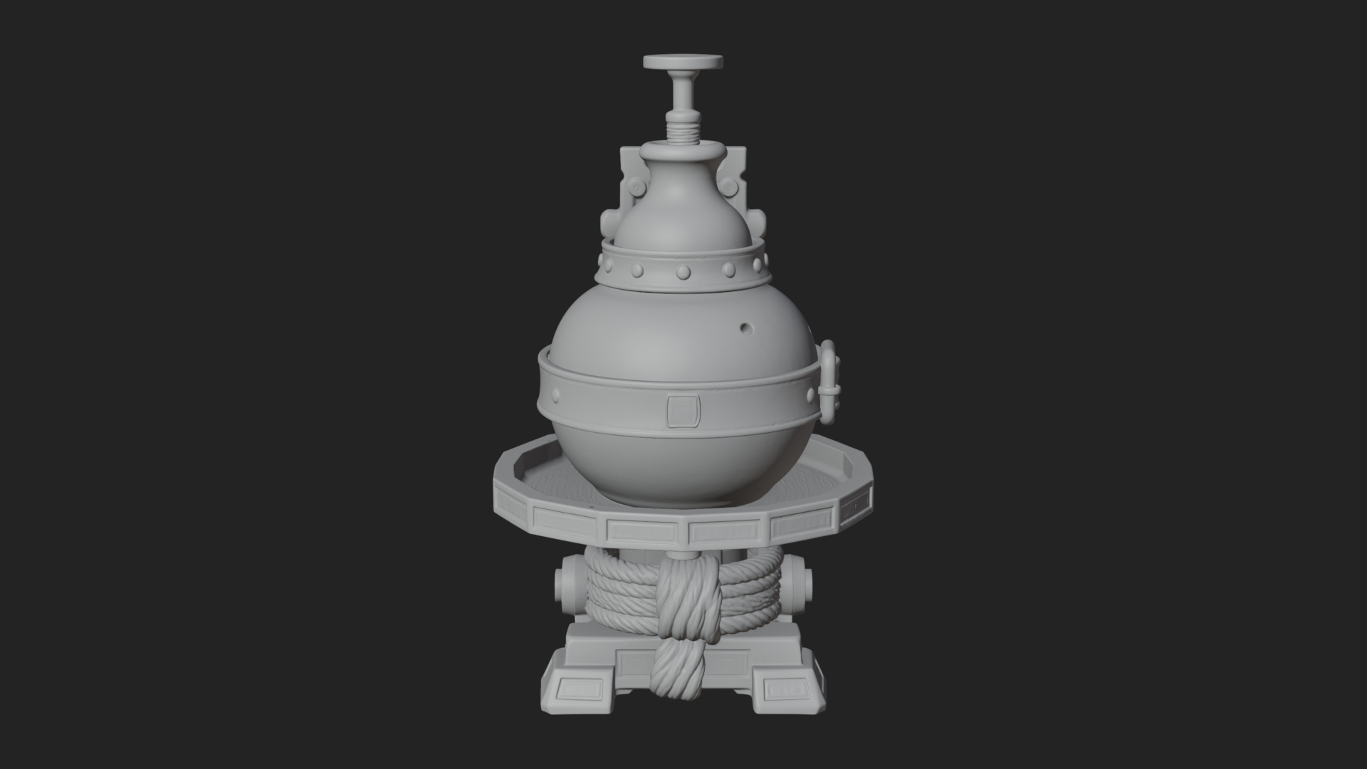 Clay Pot Fire Thrower Model Design 2 3D Print Model 3D Model