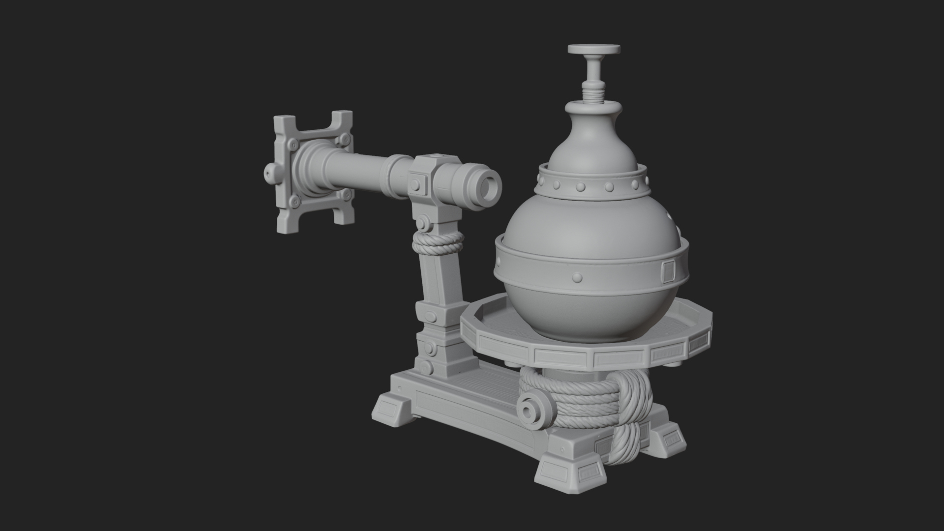 Clay Pot Fire Thrower Model Design 2 3D Print Model 3D Model