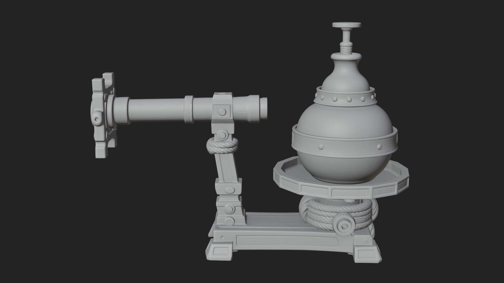 Clay Pot Fire Thrower Model Design 2 3D Print Model 3D Model