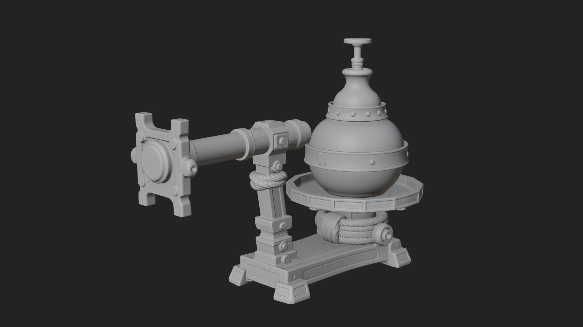 Clay Pot Fire Thrower Model Design 2 3D Print Model 3D Model