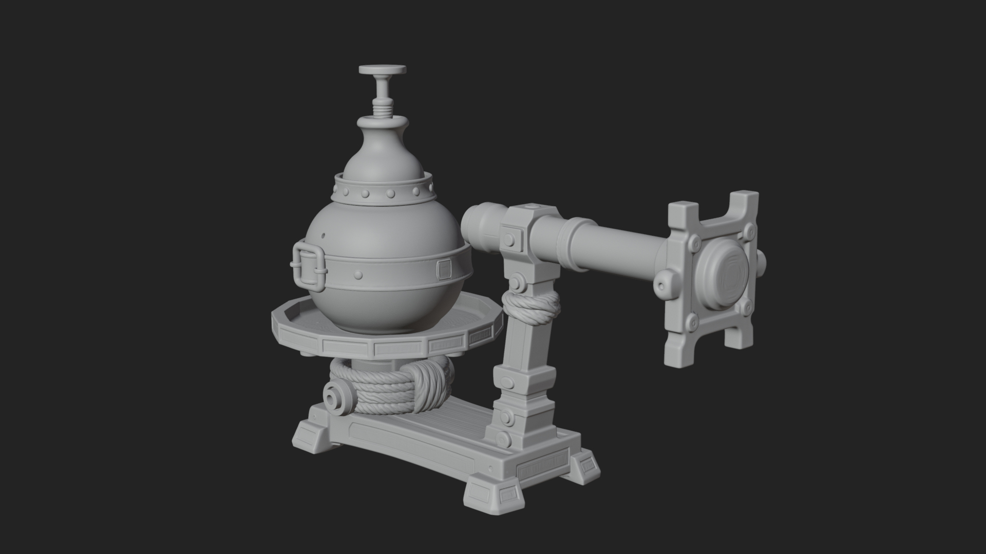 Clay Pot Fire Thrower Model Design 2 3D Print Model 3D Model