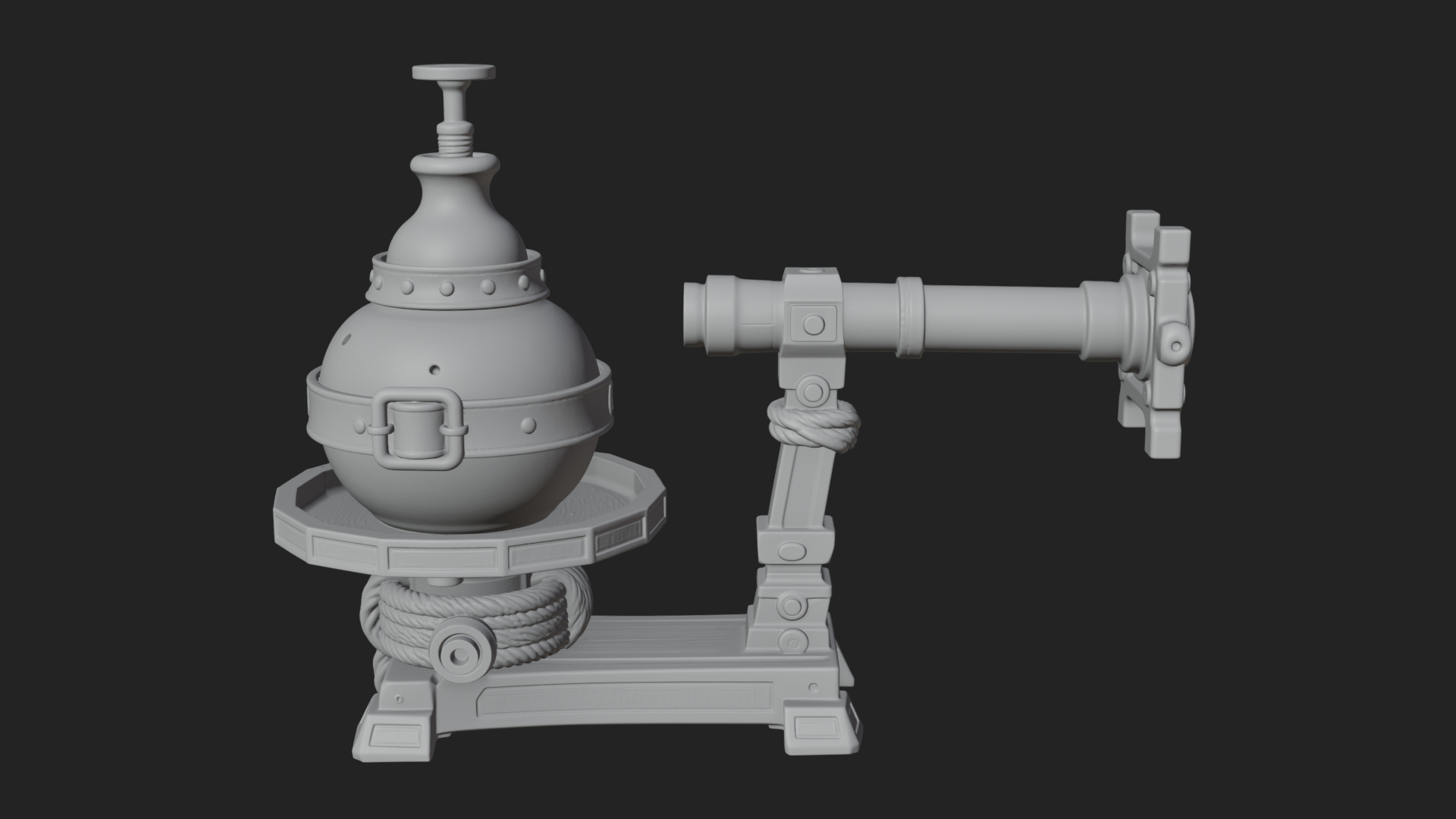 Clay Pot Fire Thrower Model Design 2 3D Print Model 3D Model