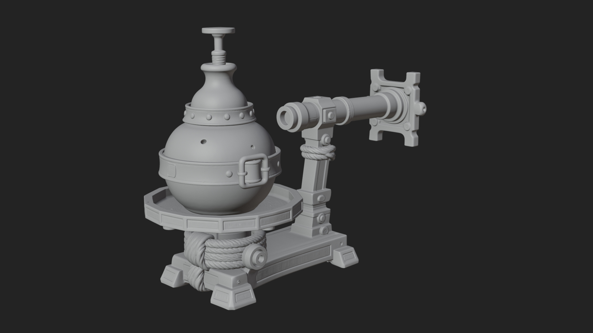 Clay Pot Fire Thrower Model Design 2 3D Print Model 3D Model