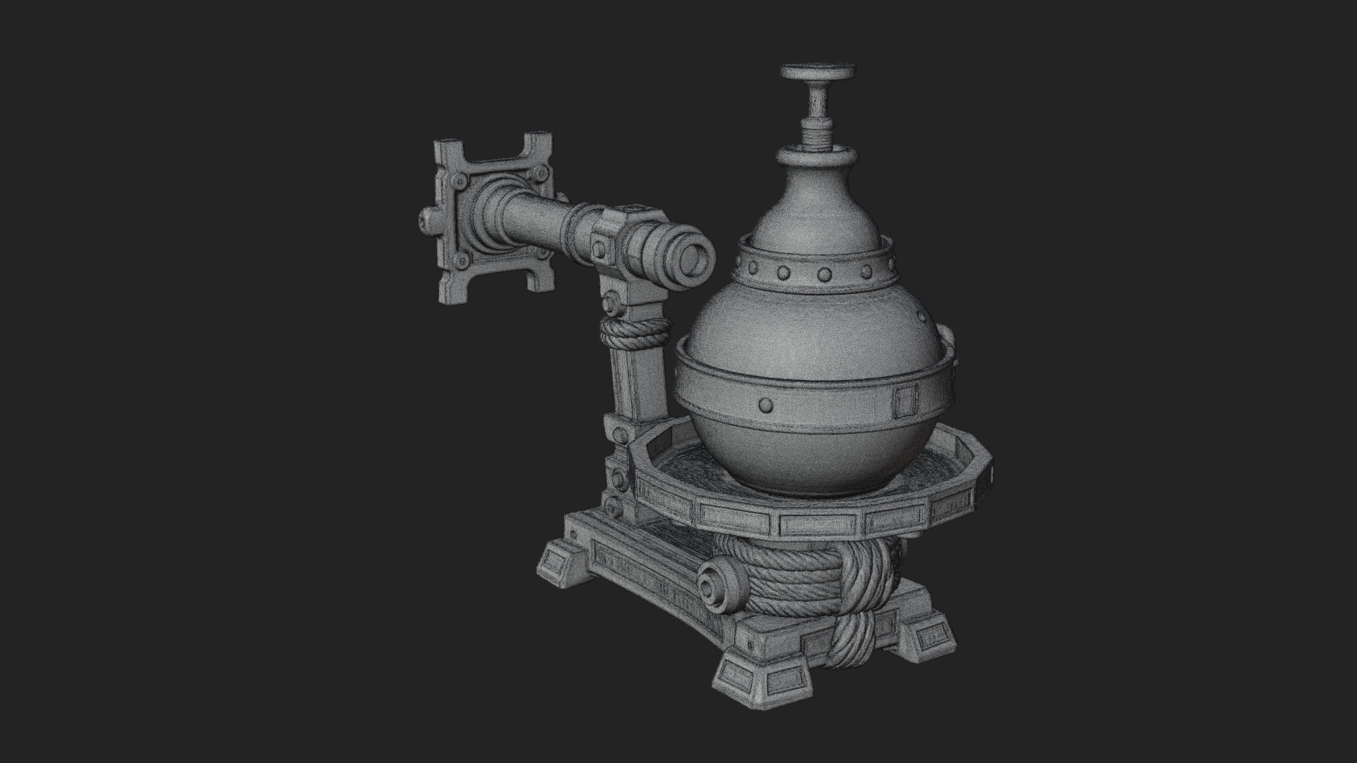 Clay Pot Fire Thrower Model Design 2 3D Print Model 3D Model