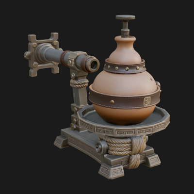 Clay Pot Fire Thrower Model Design 2 3D Print Model