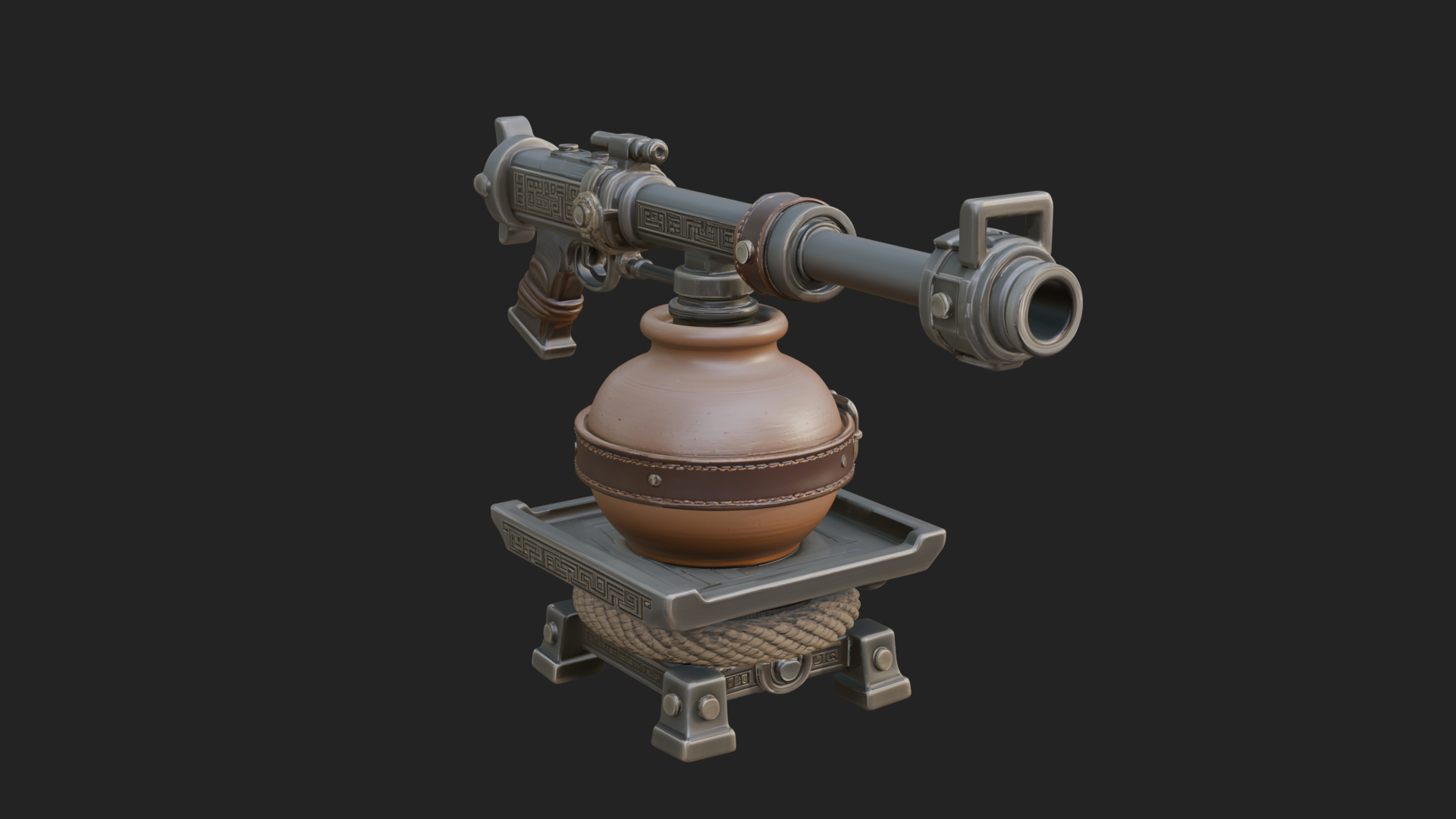Clay Pot Fire Thrower Model Design 4 3D Print Model 3D Model