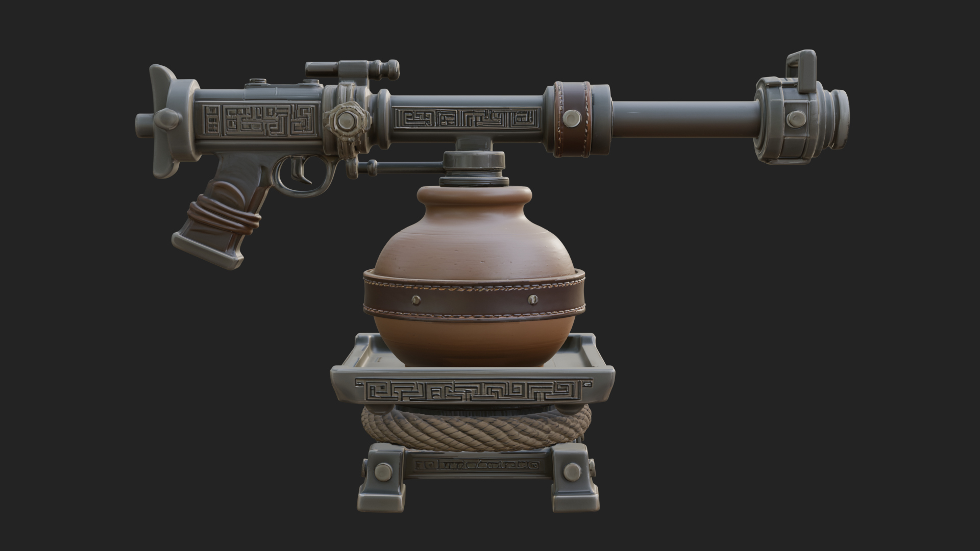 Clay Pot Fire Thrower Model Design 4 3D Print Model 3D Model
