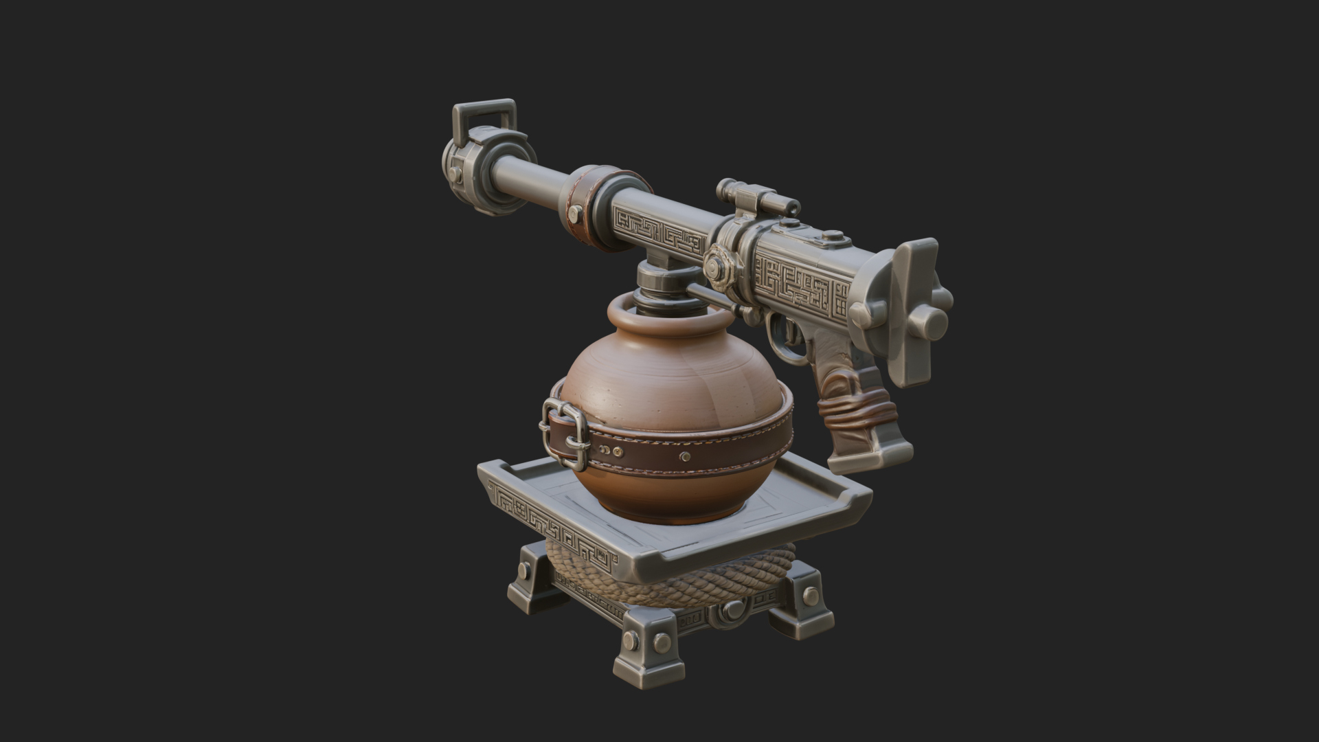 Clay Pot Fire Thrower Model Design 4 3D Print Model 3D Model