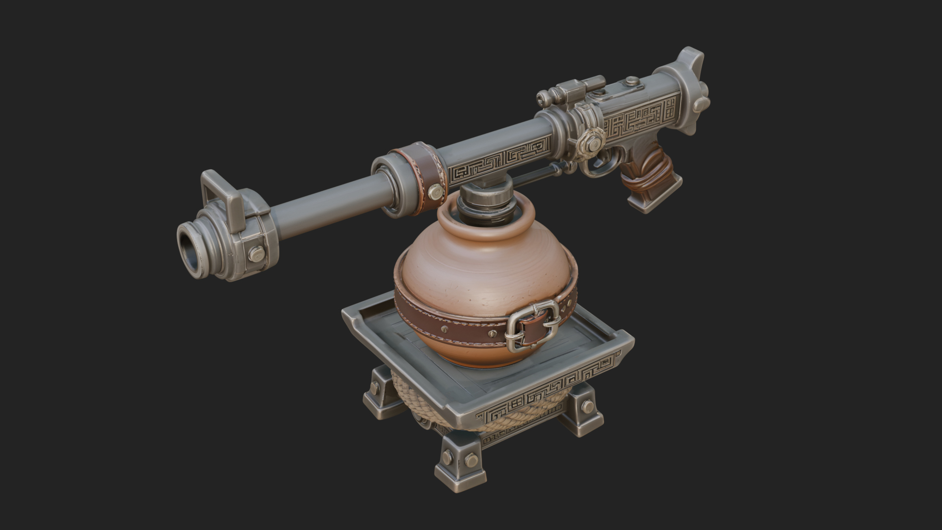 Clay Pot Fire Thrower Model Design 4 3D Print Model 3D Model