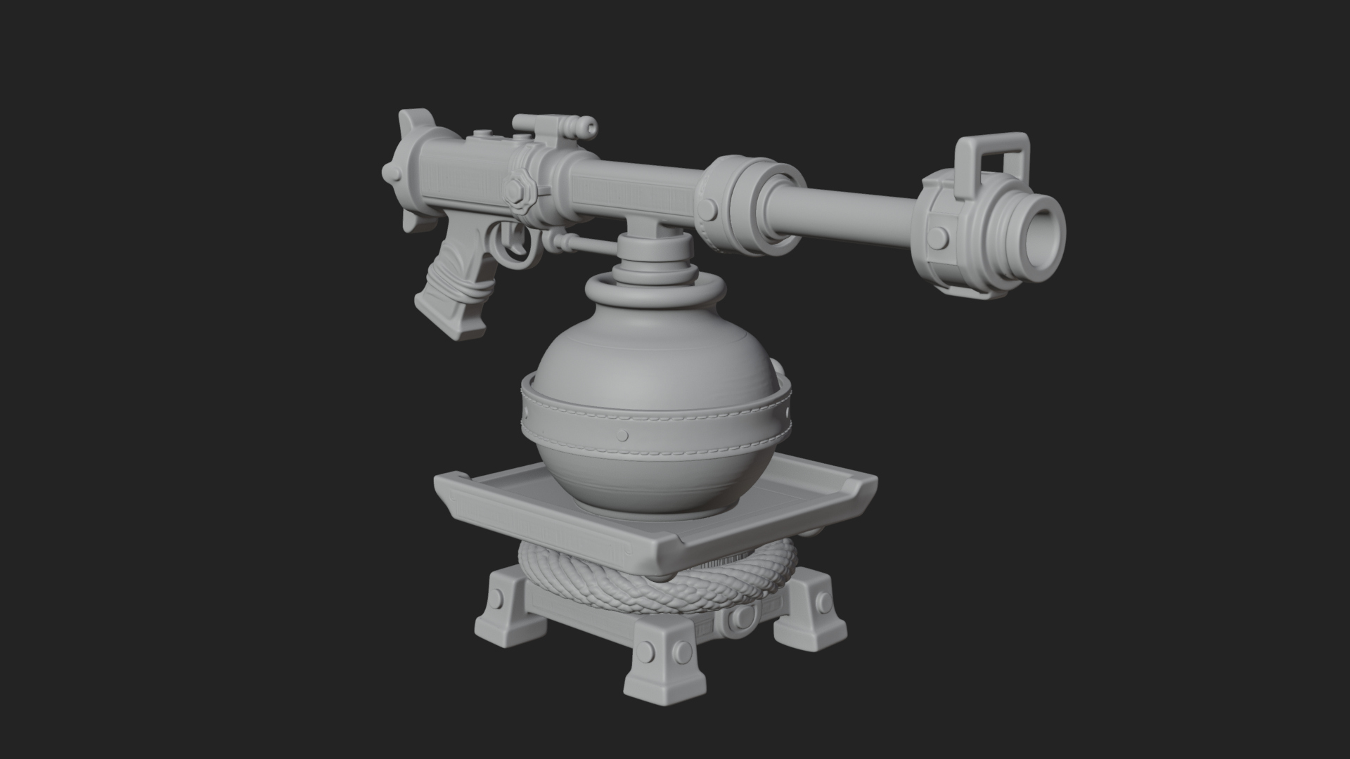 Clay Pot Fire Thrower Model Design 4 3D Print Model 3D Model