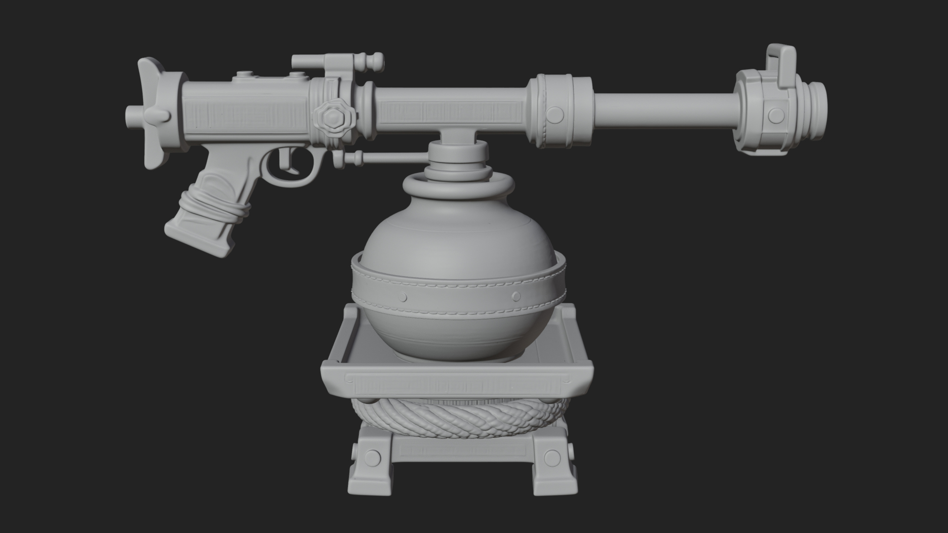 Clay Pot Fire Thrower Model Design 4 3D Print Model 3D Model
