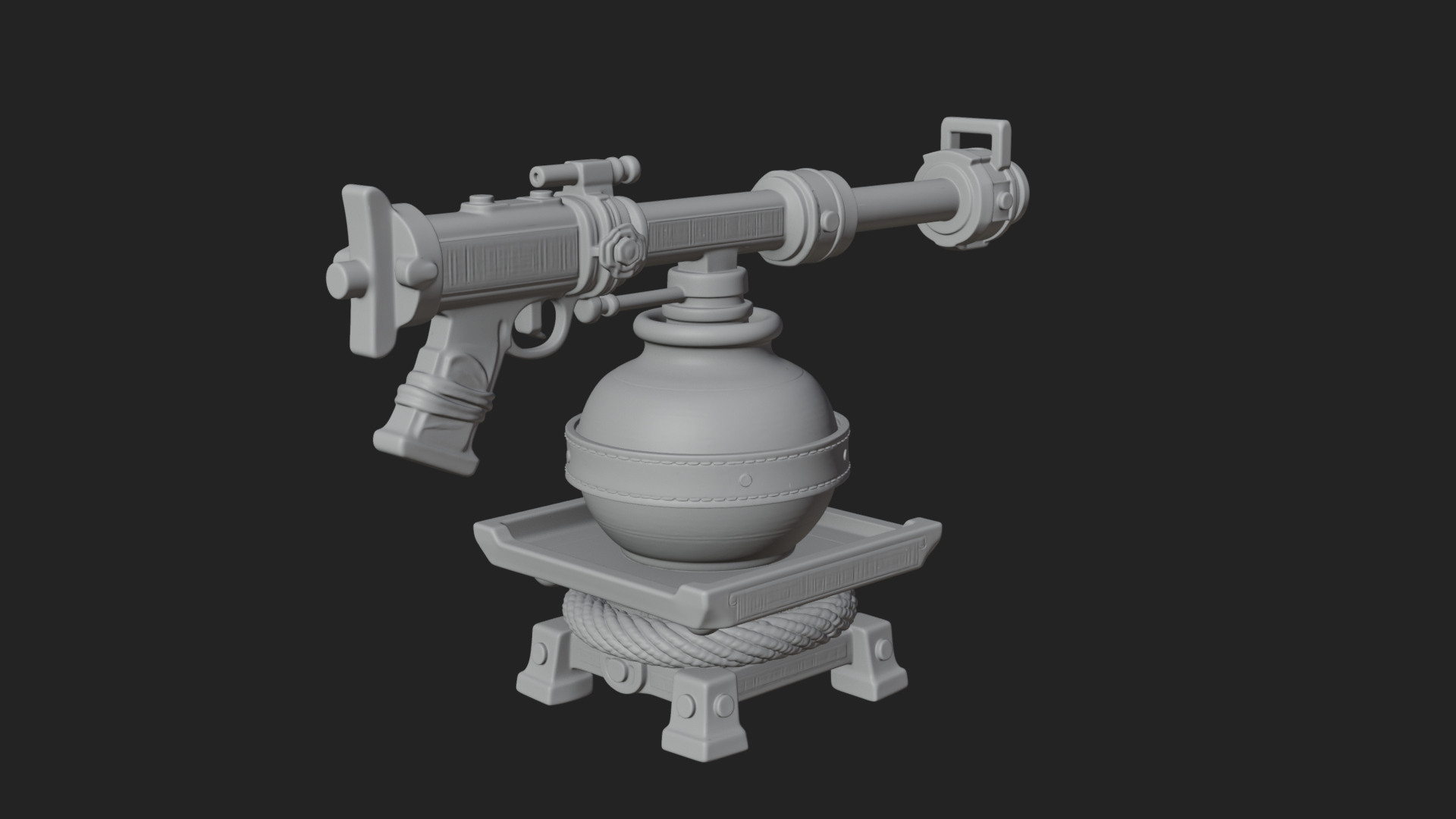 Clay Pot Fire Thrower Model Design 4 3D Print Model 3D Model