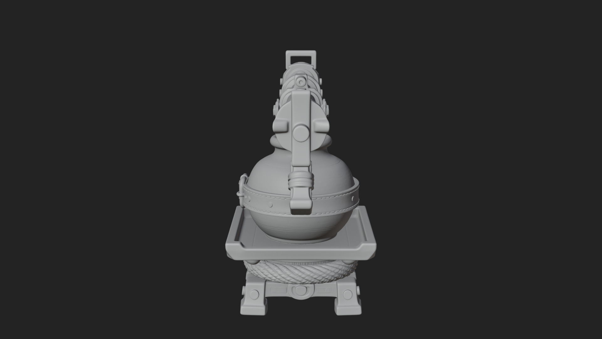 Clay Pot Fire Thrower Model Design 4 3D Print Model 3D Model
