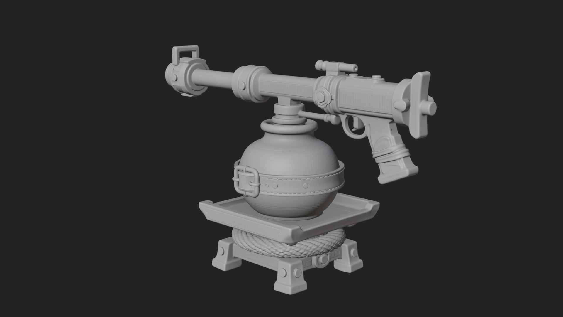 Clay Pot Fire Thrower Model Design 4 3D Print Model 3D Model
