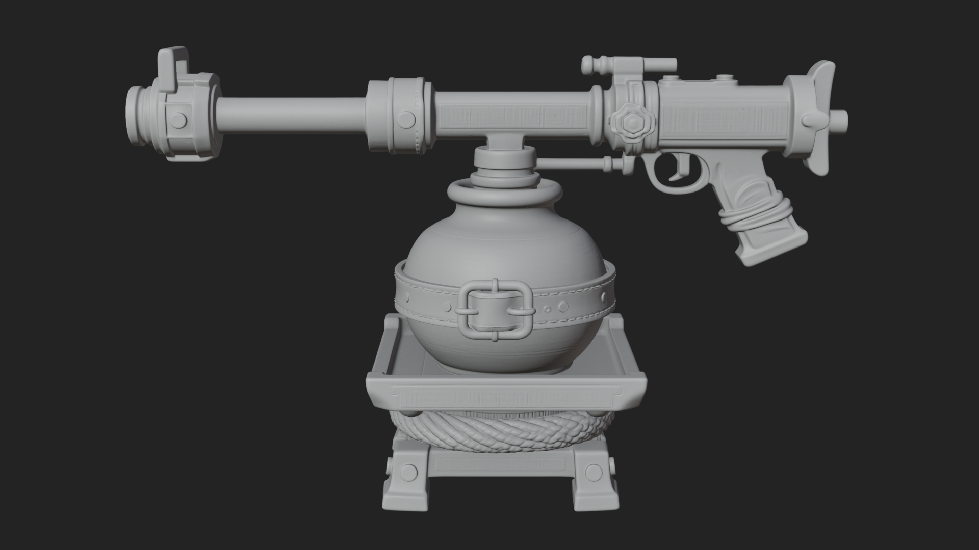 Clay Pot Fire Thrower Model Design 4 3D Print Model 3D Model