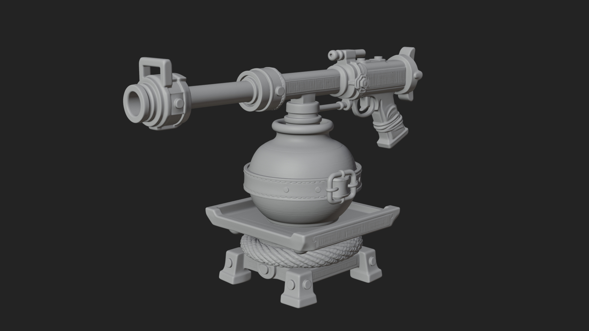 Clay Pot Fire Thrower Model Design 4 3D Print Model 3D Model