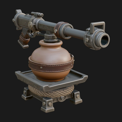 Clay Pot Fire Thrower Model Design 4 3D Print Model