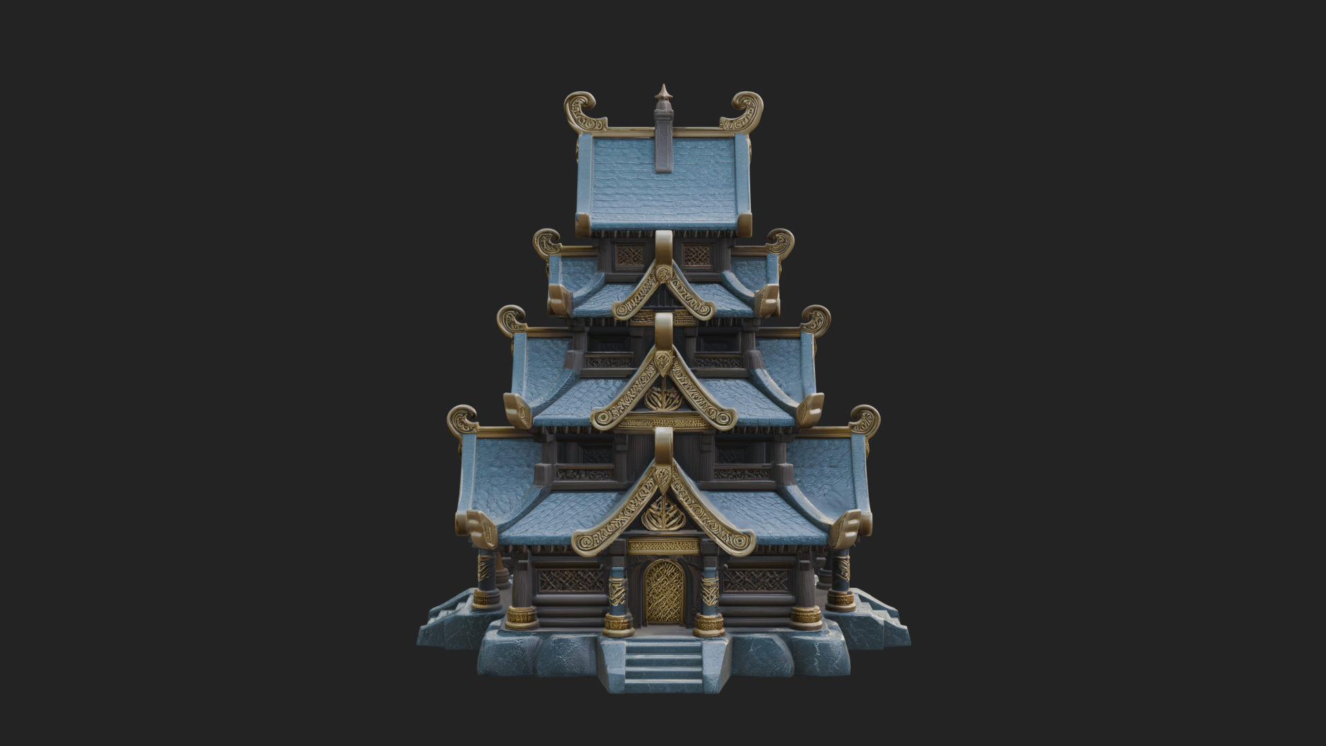 Cliff Pagoda House Design 3 3D Print Model 3D Model