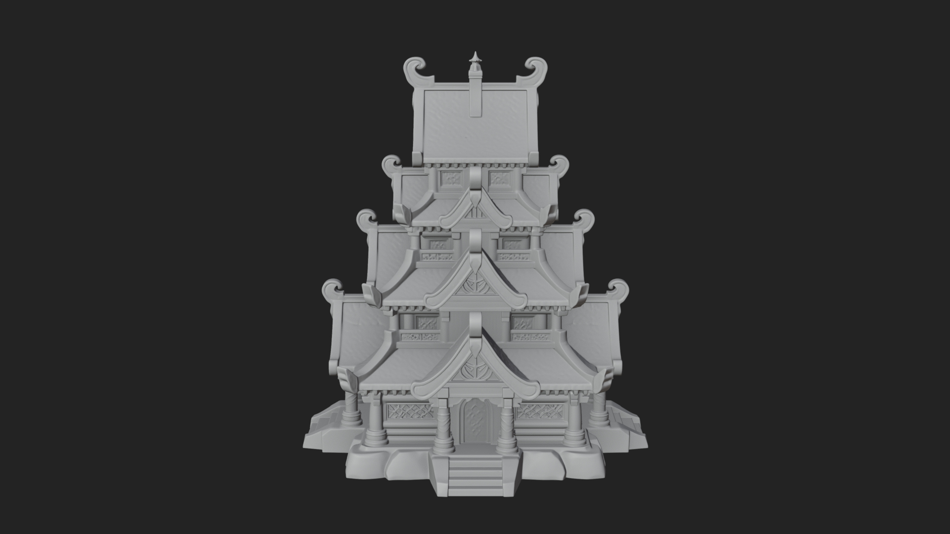 Cliff Pagoda House Design 3 3D Print Model 3D Model