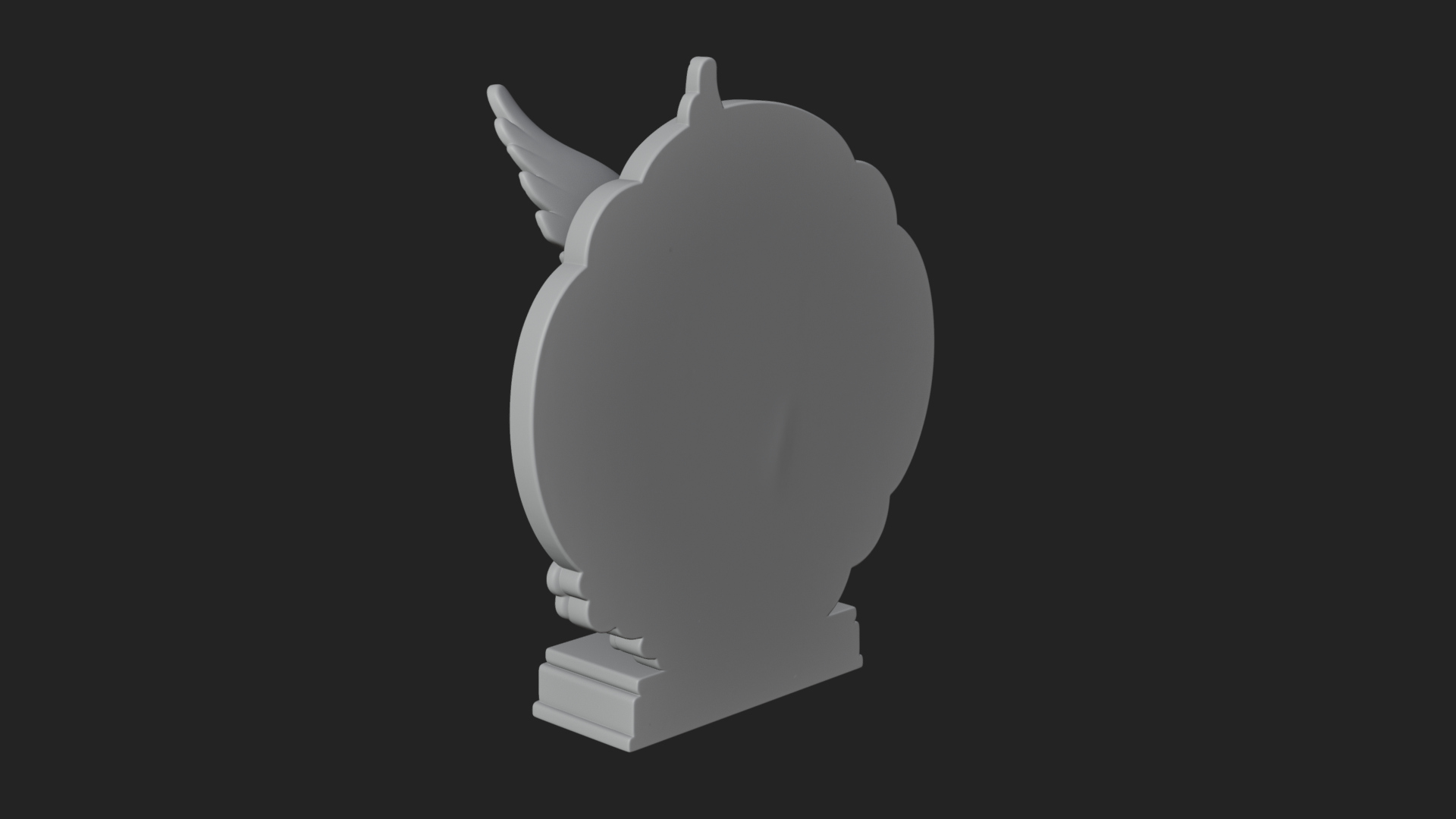 Cloud Borne Winged Angel Statue Design 5 3D Print Model 3D Model