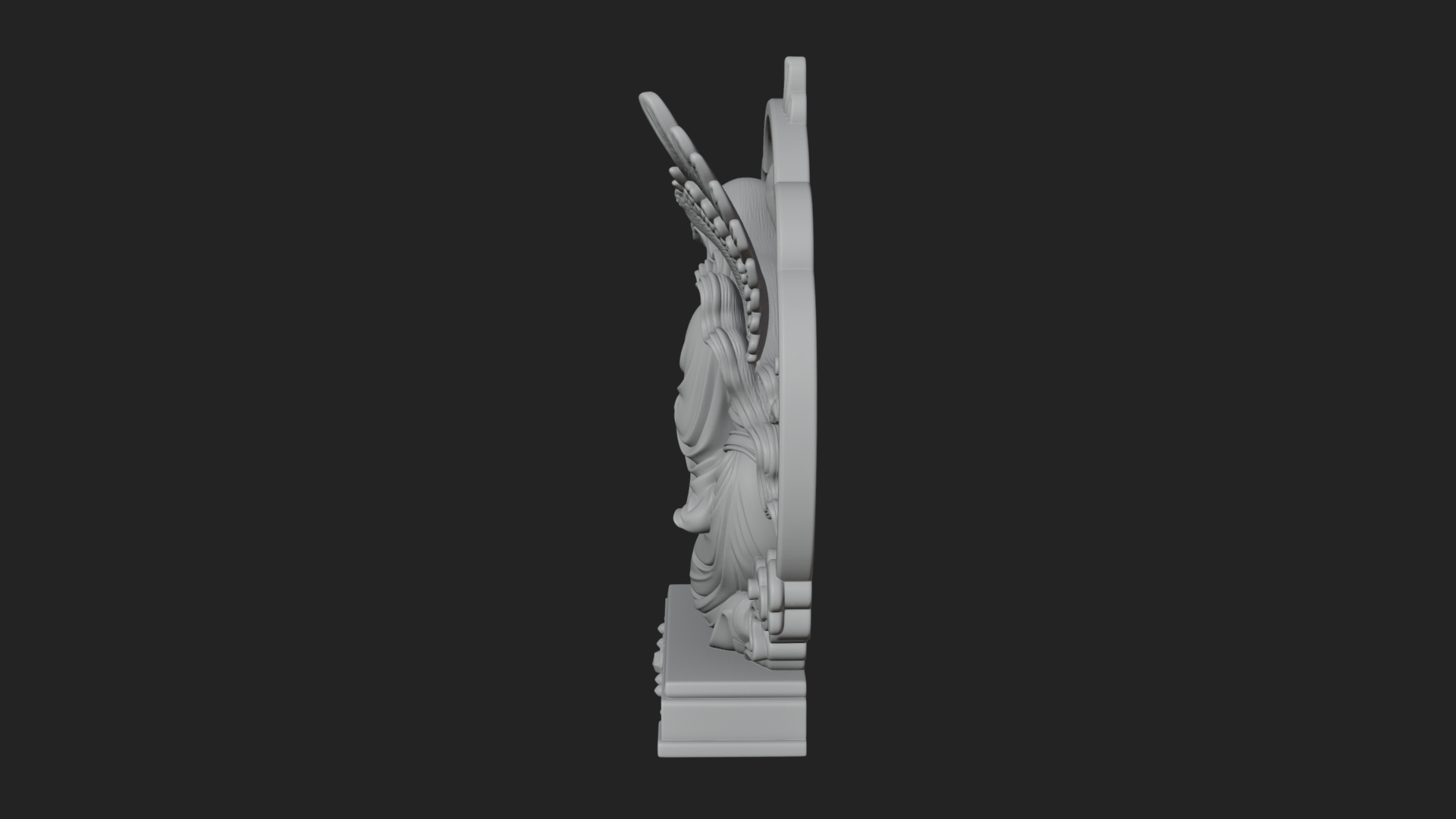 Cloud Borne Winged Angel Statue Design 5 3D Print Model 3D Model