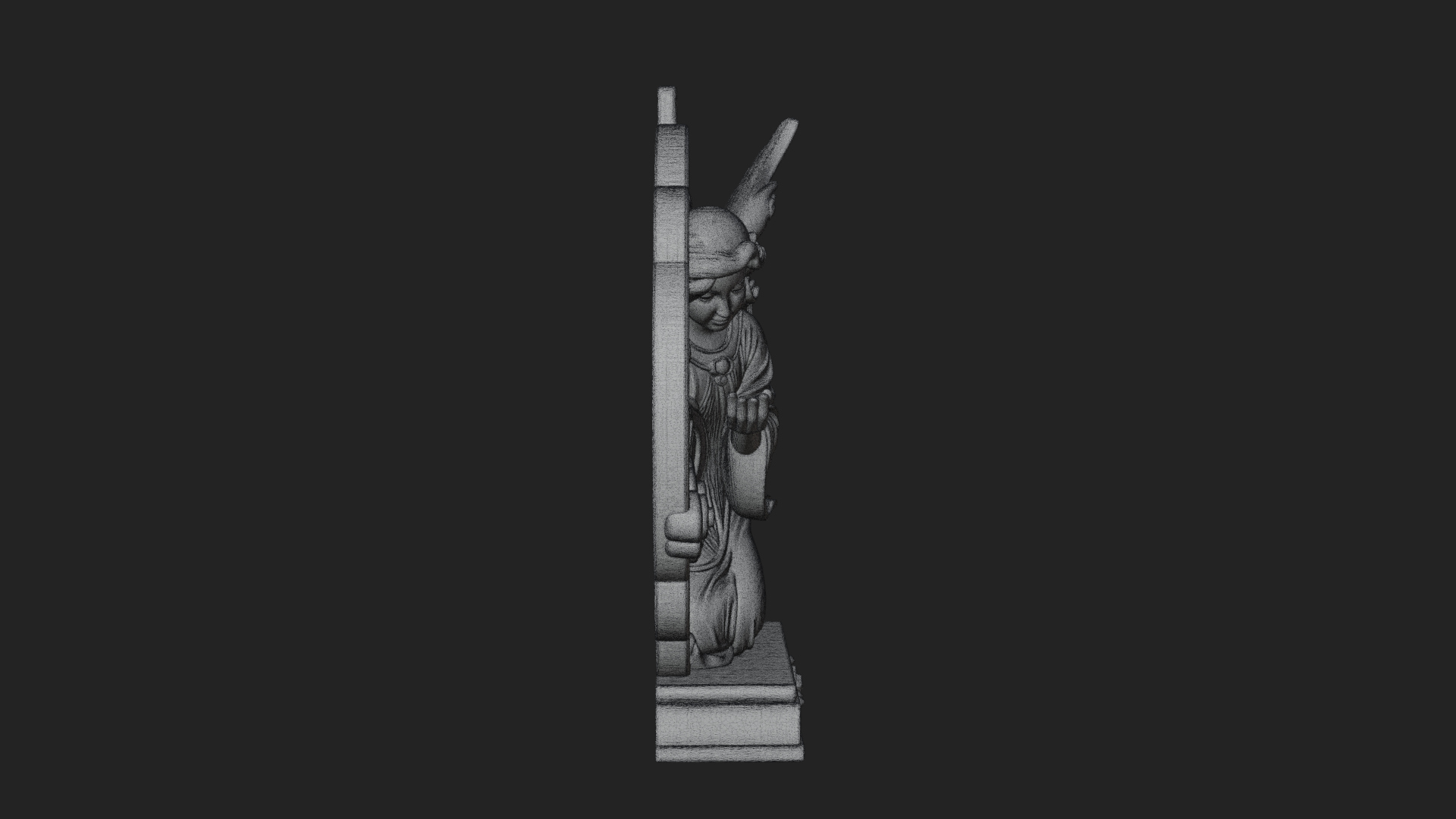 Cloud Borne Winged Angel Statue Design 5 3D Print Model 3D Model
