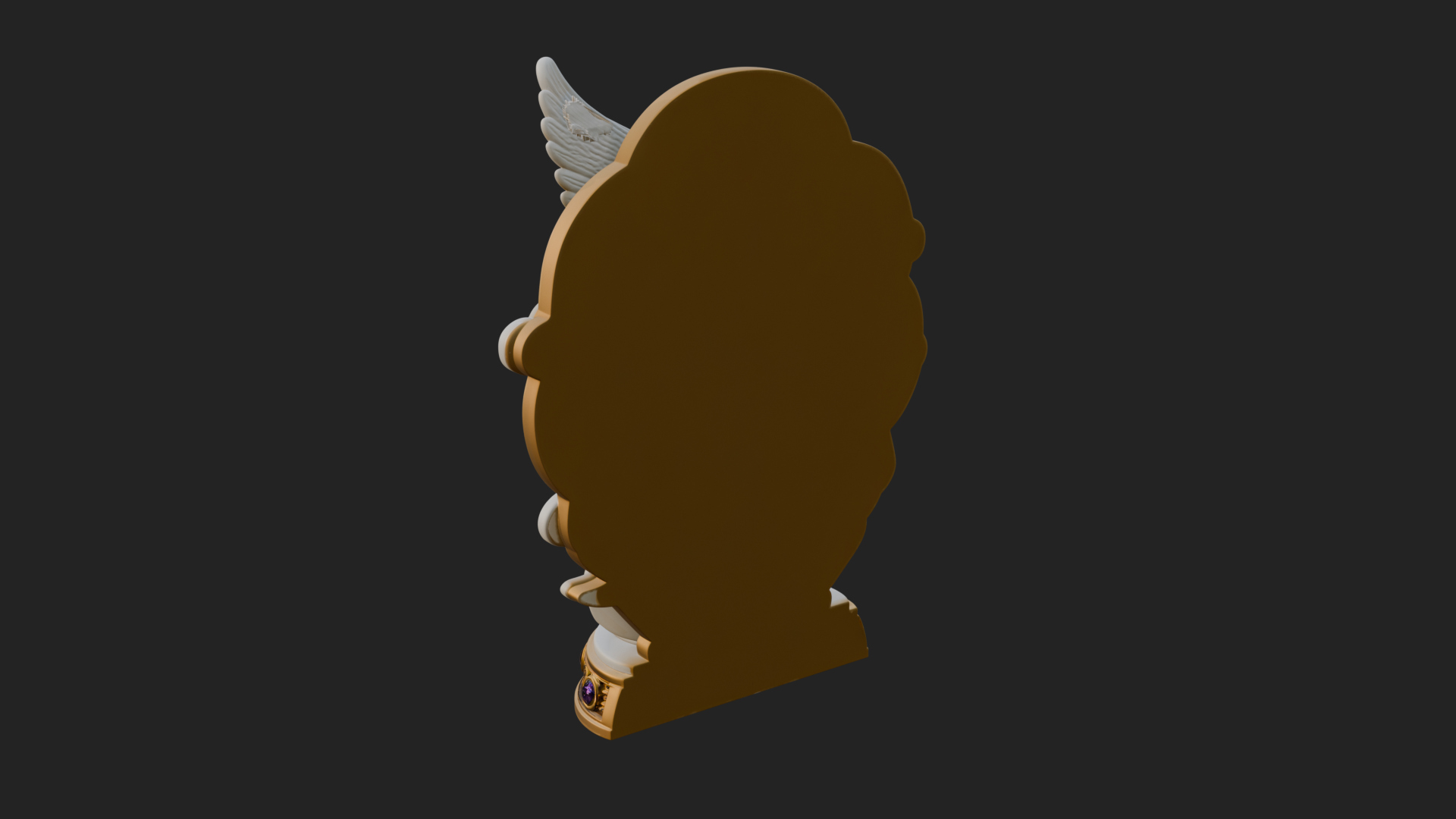 Cloud Borne Winged Angel Statue Design 6 3D Print Model 3D Model