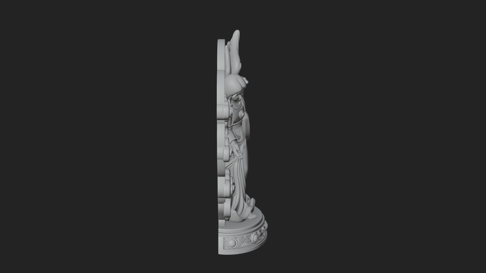 Cloud Borne Winged Angel Statue Design 6 3D Print Model 3D Model