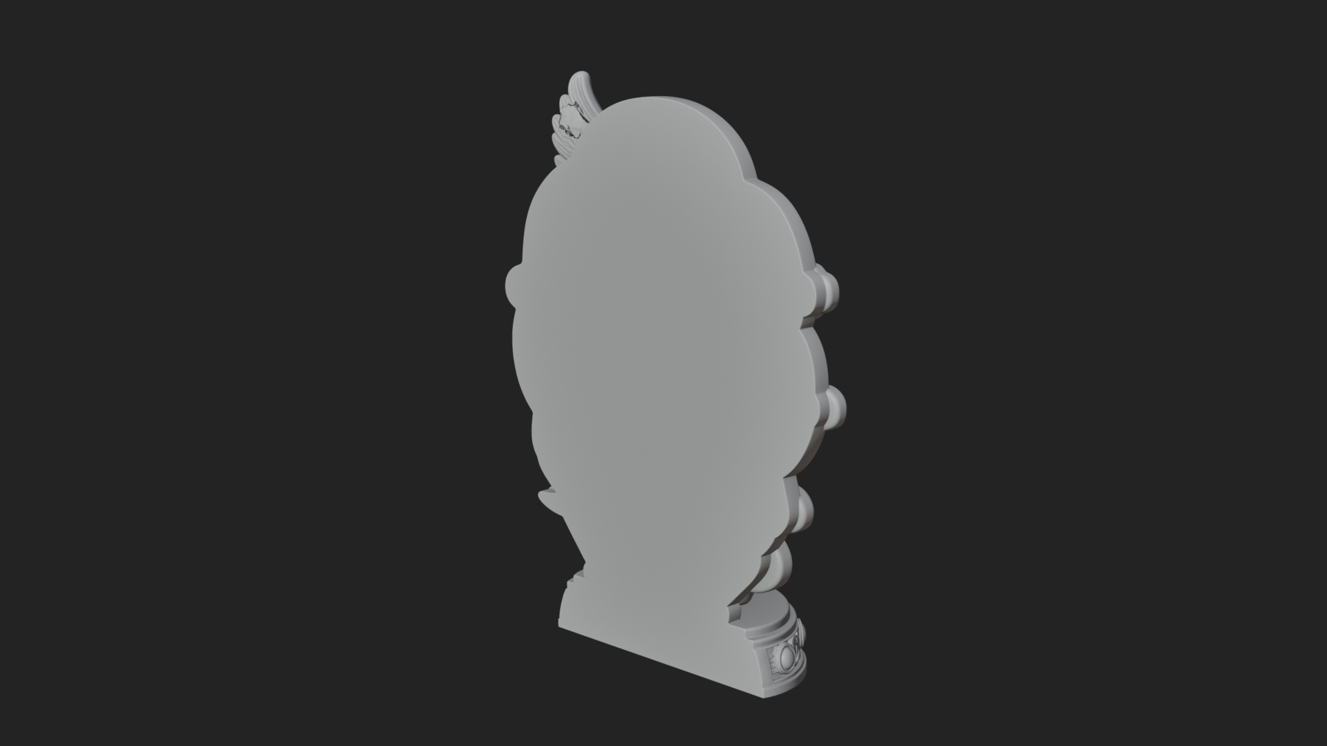 Cloud Borne Winged Angel Statue Design 6 3D Print Model 3D Model