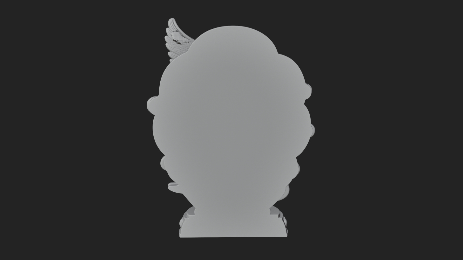 Cloud Borne Winged Angel Statue Design 6 3D Print Model 3D Model