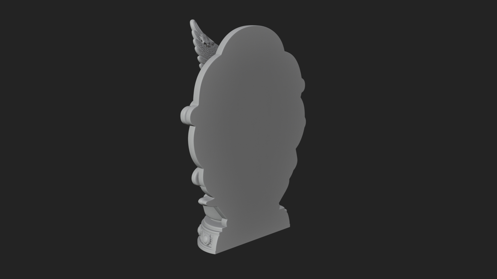 Cloud Borne Winged Angel Statue Design 6 3D Print Model 3D Model